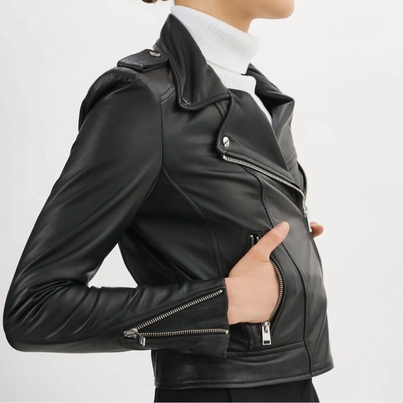 LAMARQUE Donna Iconic Leather Biker Jacket - Picture 5 of 13